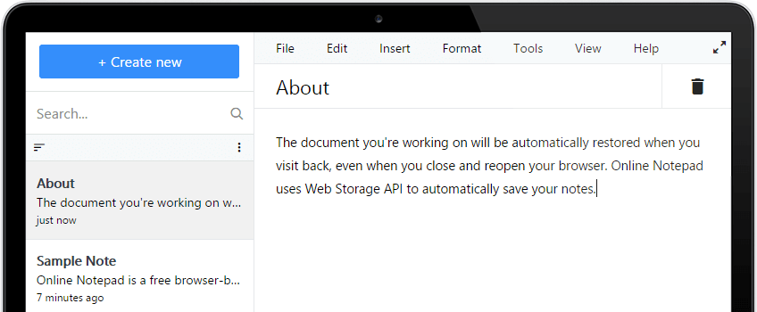 Sockseo Online Notepad Screenshot
